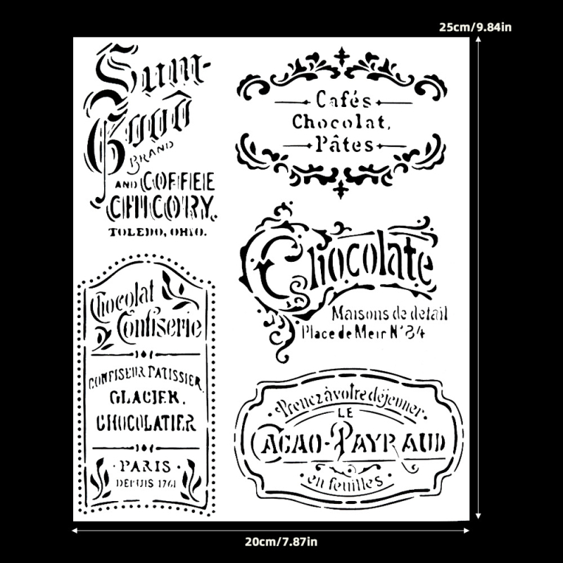 Vardo plokštelės šablonas su tuščiu šablonu DIY sienos meno komplektas — derva, skulptūros procesas, purškimo maskavimas