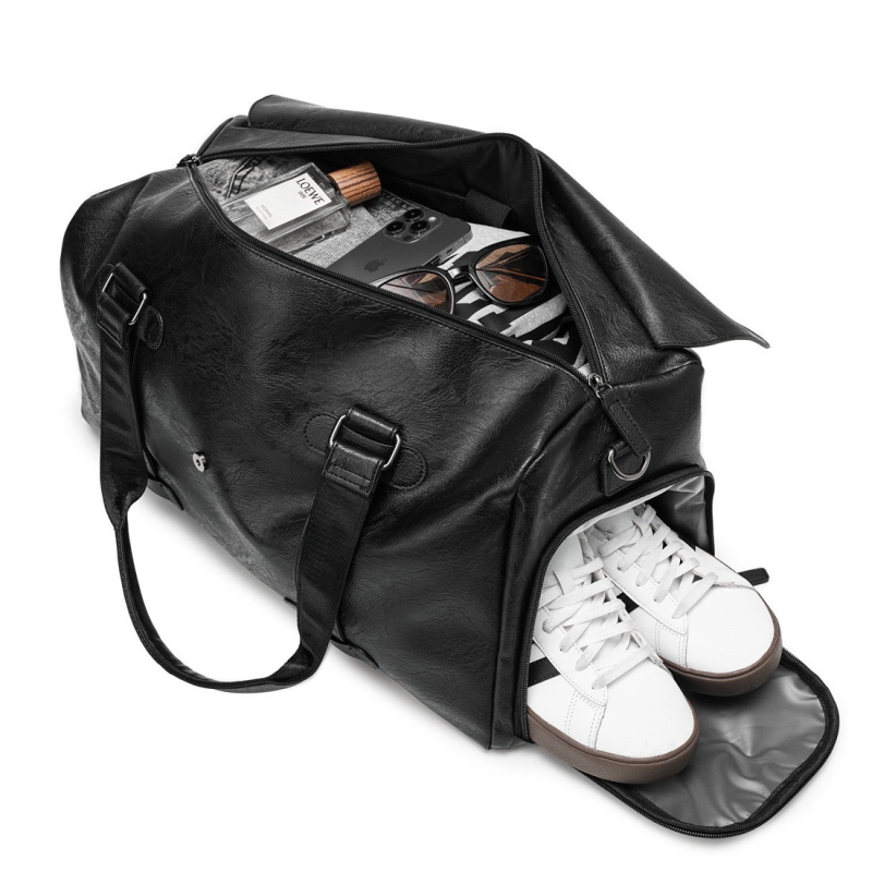 Geantă de sport și călătorie pentru bărbați, capacitate mare, material PU, ultraușoară, anti-furt, separare umed-uscată