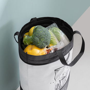 Αναδιπλούμενο καρότσι αγορών με δύο ρόδες από καμβά, φορητός σχεδιασμός, χωρητικότητα 20 kg