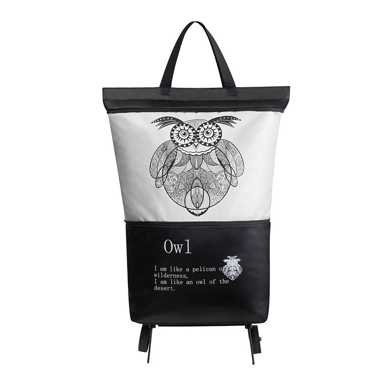 Αναδιπλούμενο καρότσι αγορών με δύο ρόδες από καμβά, φορητός σχεδιασμός, χωρητικότητα 20 kg