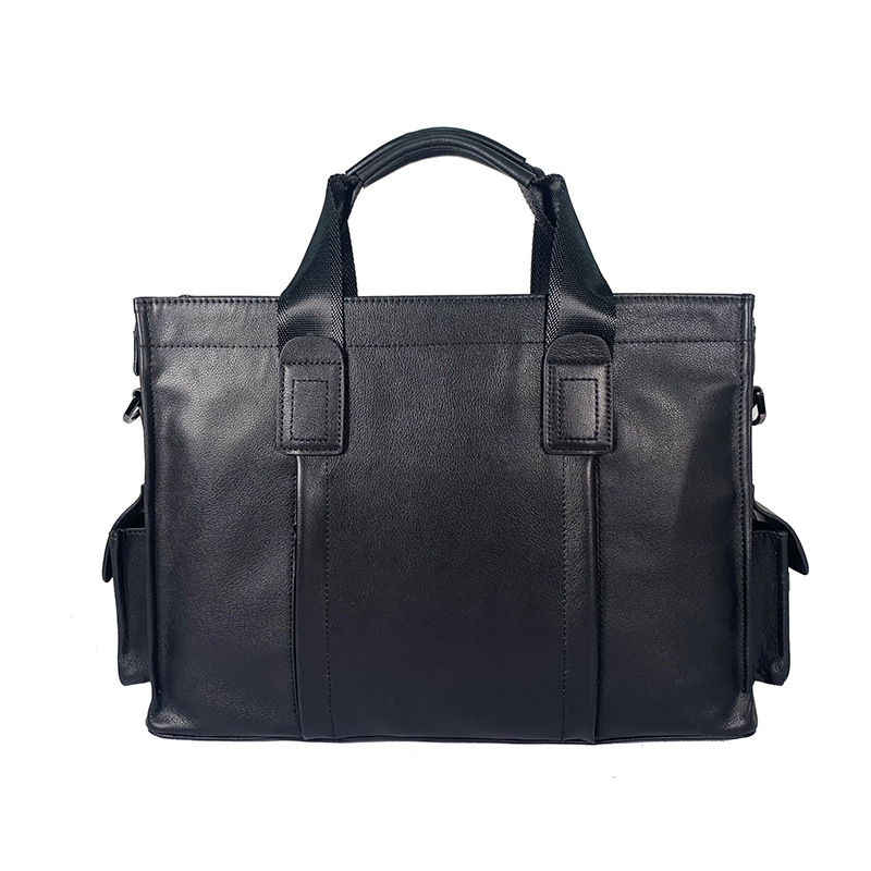 Férfi bőrből készült üzleti kézitáska, Modell 6586-3, stílus üzleti ingázás, első réteg marhabőr
