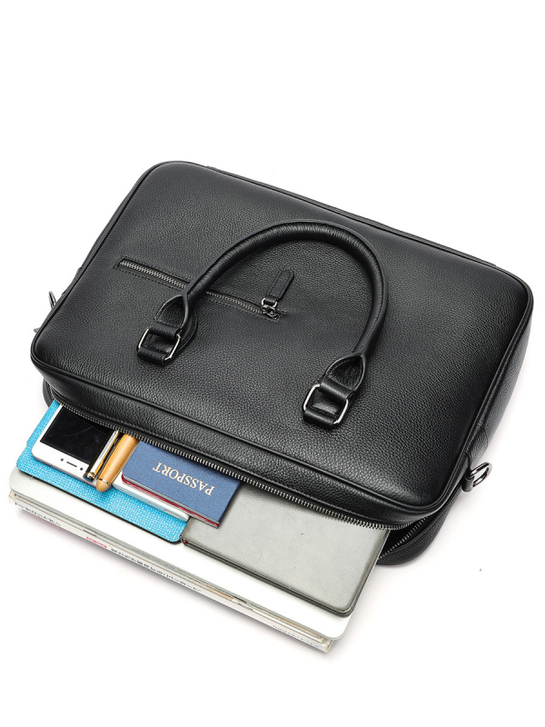 Vyrinė odinė verslo rankinės Maltette – pirmojo sluoksnio karvės odos, vientisa spalva, patvari konstrukcija ir poliesterio-kokvilinės pamušalas