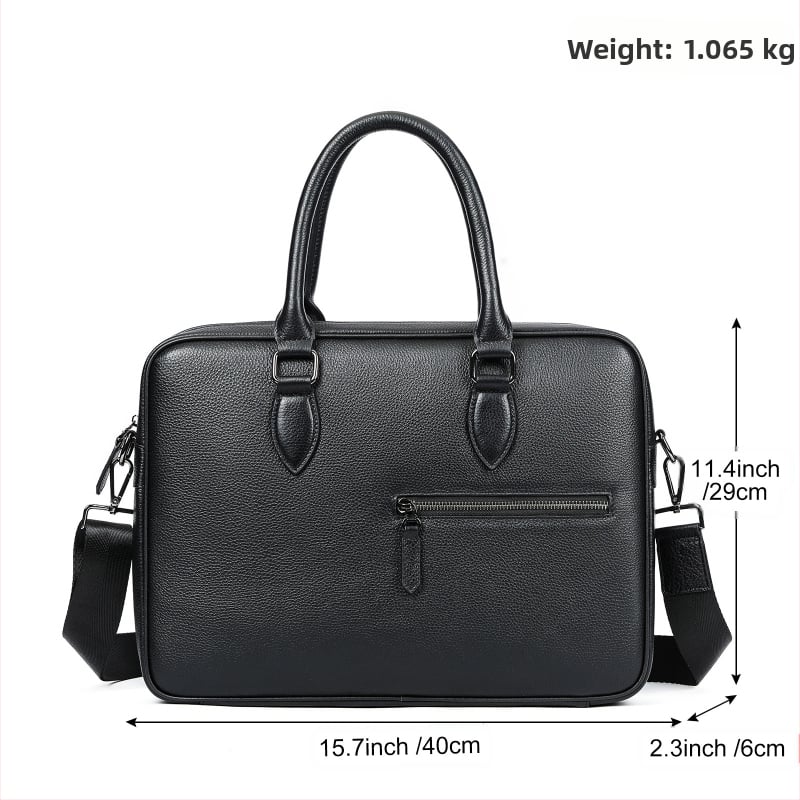 Vyrinė odinė verslo rankinės Maltette – pirmojo sluoksnio karvės odos, vientisa spalva, patvari konstrukcija ir poliesterio-kokvilinės pamušalas