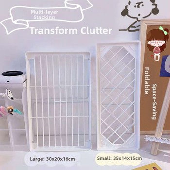 Αναδιπλώσιμο ράφι γραφείου αποθήκευσης από PP, 1 επίπεδο, πολλαπλών χρήσεων, σε στυλ ιαπωνικού μινιμαλισμού