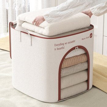 Τσάντα αποθήκευσης ρούχων από ύφασμα, πολυχρηστικός οργανωτής υπνοδωματίου, μοντέρνο και απλό στυλ, κατάλληλη για κουβέρτες και ρούχα