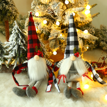 Aizkaru klipa lelle — bez sejas vecā pāra figūra ar rakstainu cepuri Ziemassvētku dekorācijām (Materiāls: Cits; Zīmols: Cits; IP atļauja: Nē; Piemērojami svētki: Ziemassvētki)