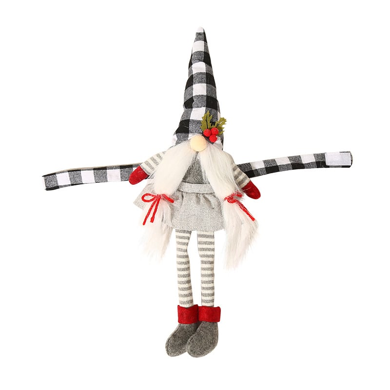 Aizkaru klipa lelle — bez sejas vecā pāra figūra ar rakstainu cepuri Ziemassvētku dekorācijām (Materiāls: Cits; Zīmols: Cits; IP atļauja: Nē; Piemērojami svētki: Ziemassvētki)