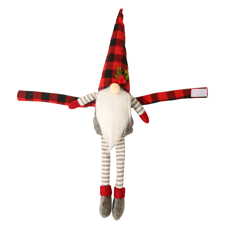 Aizkaru klipa lelle — bez sejas vecā pāra figūra ar rakstainu cepuri Ziemassvētku dekorācijām (Materiāls: Cits; Zīmols: Cits; IP atļauja: Nē; Piemērojami svētki: Ziemassvētki)