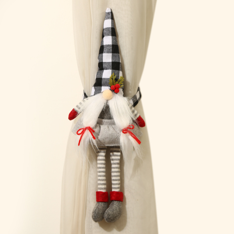 Aizkaru klipa lelle — bez sejas vecā pāra figūra ar rakstainu cepuri Ziemassvētku dekorācijām (Materiāls: Cits; Zīmols: Cits; IP atļauja: Nē; Piemērojami svētki: Ziemassvētki)