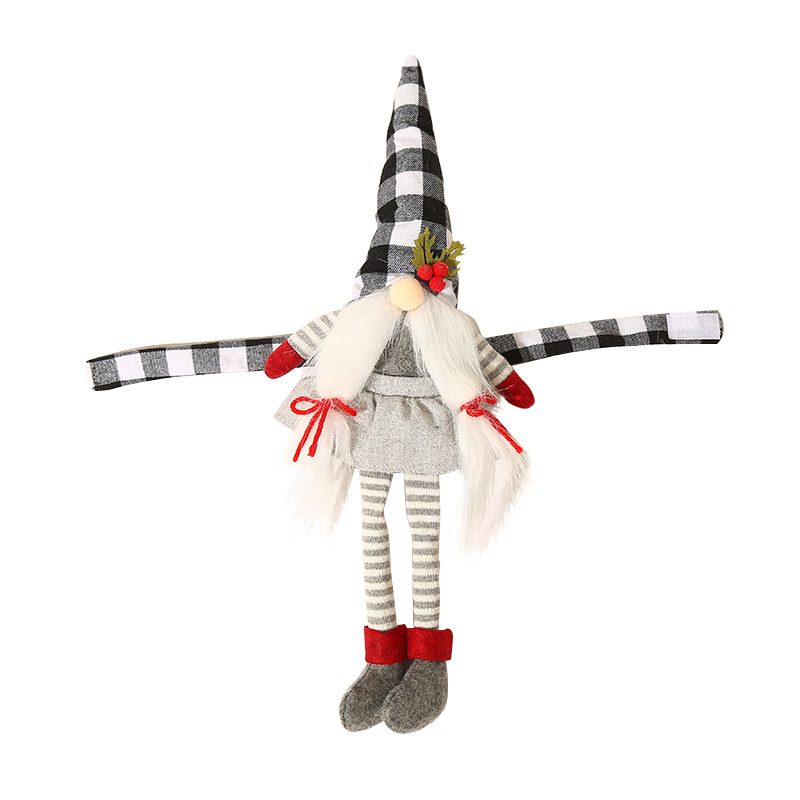 Aizkaru klipa lelle — bez sejas vecā pāra figūra ar rakstainu cepuri Ziemassvētku dekorācijām (Materiāls: Cits; Zīmols: Cits; IP atļauja: Nē; Piemērojami svētki: Ziemassvētki)