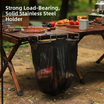Hike Mount Nerūsējošā tērauda atkritumu maisu pakaramā, saliekams galda stiprinājums kempingam