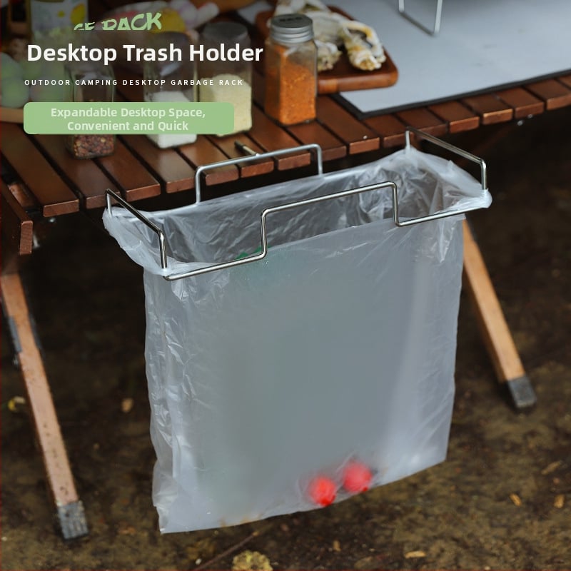 Hike Mount Nerūsējošā tērauda atkritumu maisu pakaramā, saliekams galda stiprinājums kempingam