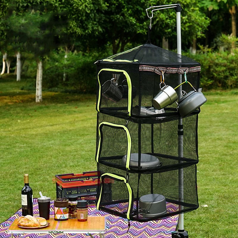 Salokāms režģa žāvēšanas grozs ar četrām kārtām