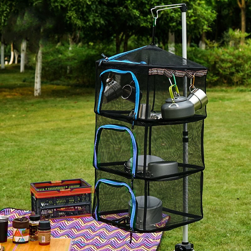 Salokāms režģa žāvēšanas grozs ar četrām kārtām