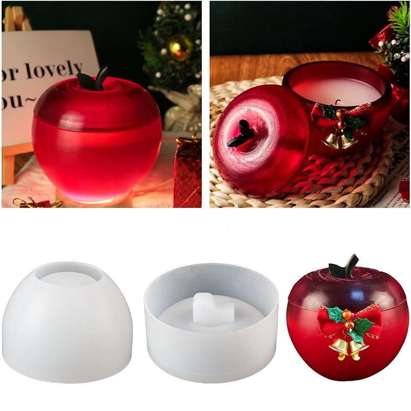 Formă circulară din silicon pentru cutie de depozitare cu formă de măr – matriță pentru copt, stil modern minimalist