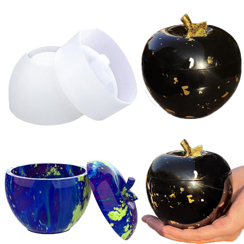 Formă circulară din silicon pentru cutie de depozitare cu formă de măr – matriță pentru copt, stil modern minimalist