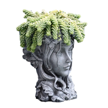 Статуя с глава на Венера за сукулентна саксия - европейски стил градинска украса, смола, полу-ръчна и полу-механична изработка
