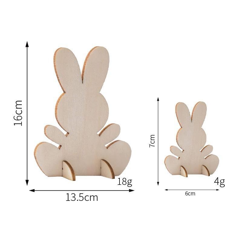 3D medinė Velykų kiškio dekoracija, poplar mediena, DIY nepabaigta lazerinė graviravimas