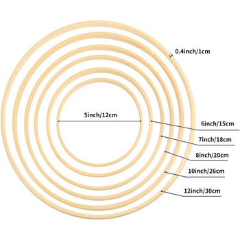 Γιρλάντα ονείρων για ανάρτηση στον τοίχο, κυκλικό πλαίσιο από μπαμπού, μοντέρνος μινιμαλιστικός σχεδιασμός; Υλικό: Μπαμπού; Κατηγορία: Κύκλος από μπαμπού; Γενική χρήση