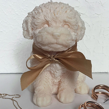 Силиконова форма за свещи с форма на теди куче – подходяща за свещи, сапун и гипс; опаковка: opp торбичка