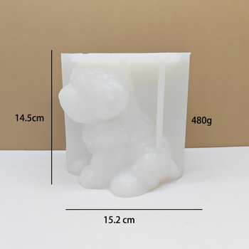 Φόρμα από σιλικόνη για κεριά σε σχήμα teddy σκύλου – κατάλληλη για κεριά, σαπούνι και γύψο· συσκευασία: opp bag