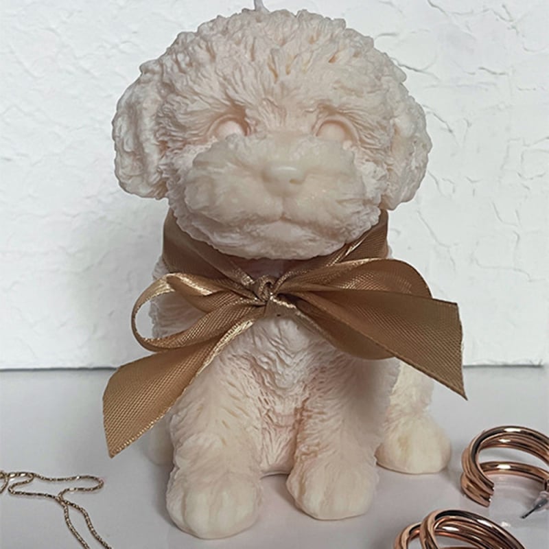 Силиконова форма за свещи с форма на теди куче – подходяща за свещи, сапун и гипс; опаковка: opp торбичка