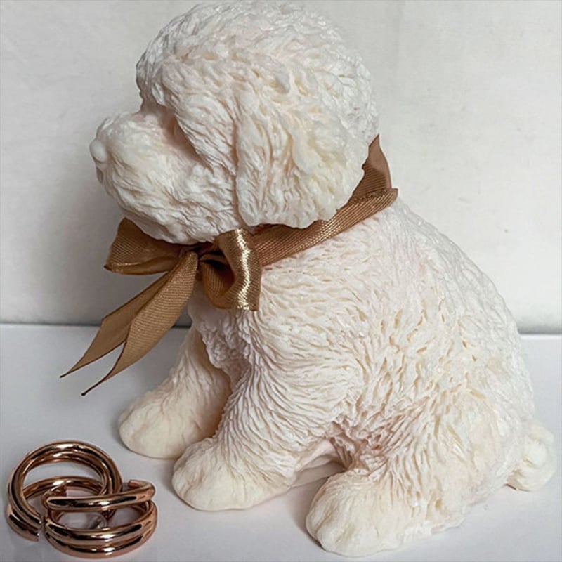 Силиконова форма за свещи с форма на теди куче – подходяща за свещи, сапун и гипс; опаковка: opp торбичка