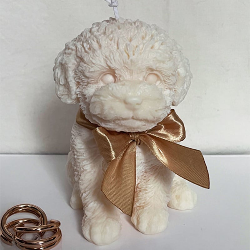 Силиконова форма за свещи с форма на теди куче – подходяща за свещи, сапун и гипс; опаковка: opp торбичка