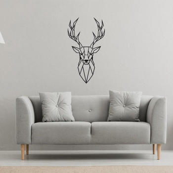 Μεταλλική κεφαλή ελαφιού — μοντέρνα γεωμετρική μεταλλική διακόσμηση τοίχου για σαλόνι και γραφείο (Υλικό: Σίδηρος; Μάρκα: Xi Xian; Κατηγορία: Γεωμετρία)