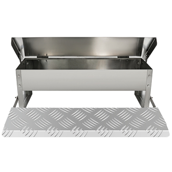 Ανοξείδωτος τροφοδότης πτηνών με πετάλι – αυτόματη σίτιση, αντί-αρουραίων, για κοτόπουλα, χήνες και πάπιες