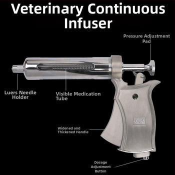 Ρυθμιζόμενος μεταλλικός ημι-αυτόματος σύριγγα με μοχλό έλξης για βοοειδή; έλεγχος θερμοκρασίας έως 100°C; κατάλληλο για κτηνοτροφία και ιχθυοκαλλιέργεια; μάρκα fj