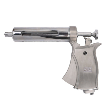 Ρυθμιζόμενος μεταλλικός ημι-αυτόματος σύριγγα με μοχλό έλξης για βοοειδή; έλεγχος θερμοκρασίας έως 100°C; κατάλληλο για κτηνοτροφία και ιχθυοκαλλιέργεια; μάρκα fj