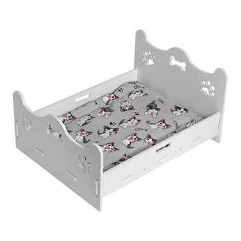 Pakeltas medinis katės lizdas – drėgmei atsparus ir atsparus vandeniui guolis augintiniams