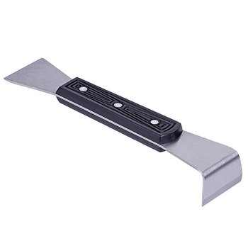 Bitininkystės valymo įrankis iš nerūdijančio plieno, pusiau išlenkta mentele, plastikinė rankena