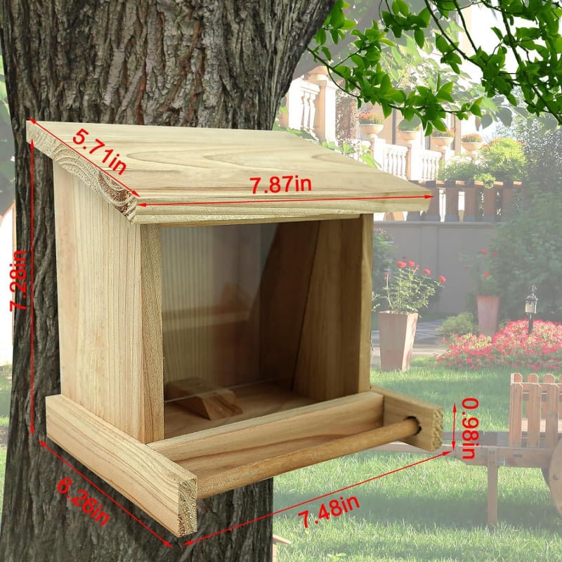 Medinė paukščių lesykla lauko sodui, paukščiams, be importo, kita prekės ženklo