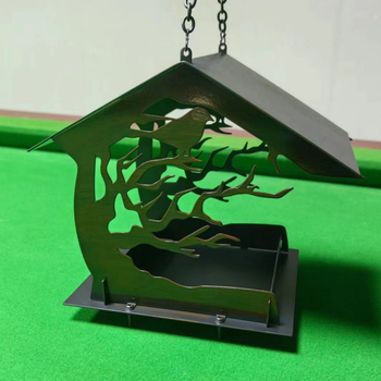 Κρεμαστή μεταλλική ταΐστρα για πουλιά, εξωτερική χρήση, για μπαλκόνι και κήπο — μοντέρνος μινιμαλιστικός σχεδιασμός, έτοιμο δώρο