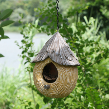 Cuib de păsări din rășină – decor exterior pentru grădină, stil pastoral, proces de sculptură (Brand: Zhuo Hua; Material: Rășină; Stil: Pastoral; Proces: Sculptură)