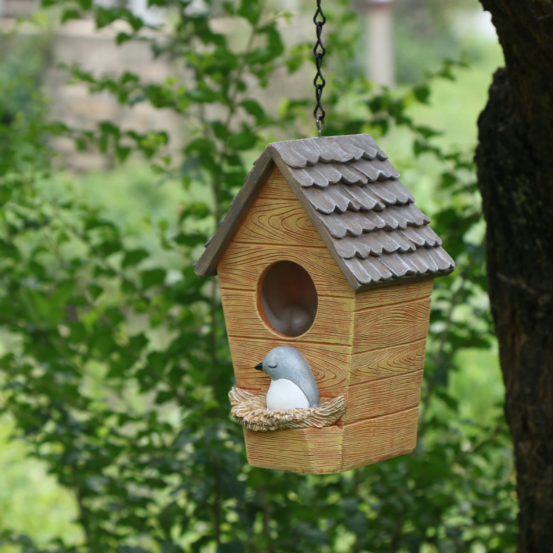 Cuib de păsări din rășină – decor exterior pentru grădină, stil pastoral, proces de sculptură (Brand: Zhuo Hua; Material: Rășină; Stil: Pastoral; Proces: Sculptură)