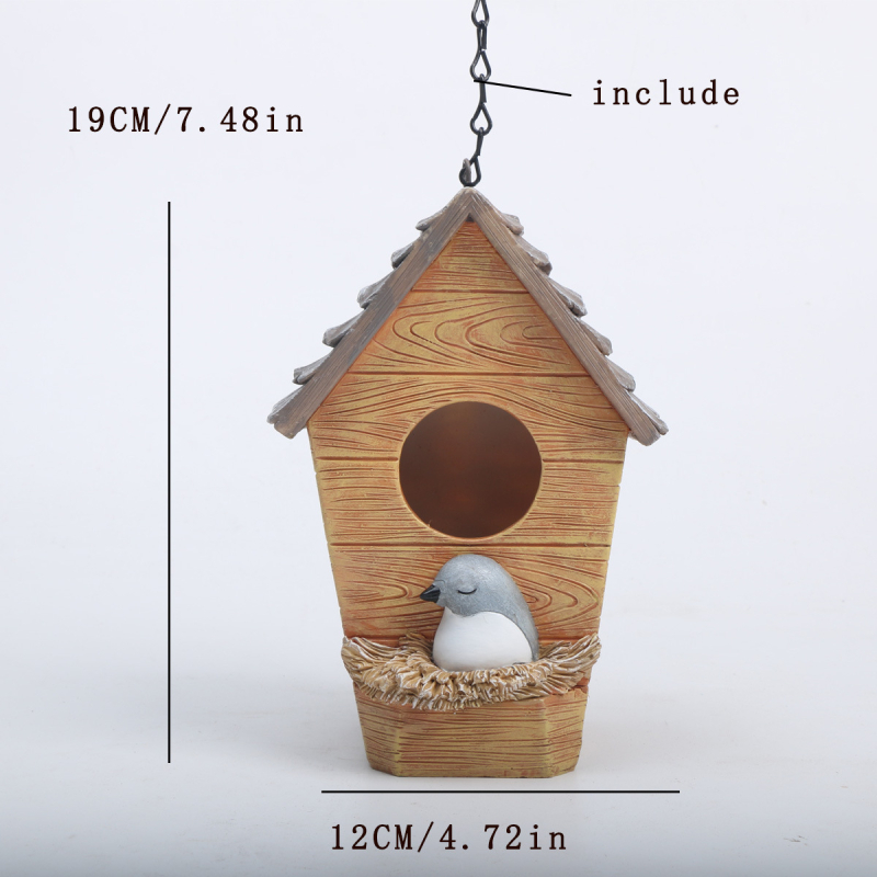Cuib de păsări din rășină – decor exterior pentru grădină, stil pastoral, proces de sculptură (Brand: Zhuo Hua; Material: Rășină; Stil: Pastoral; Proces: Sculptură)