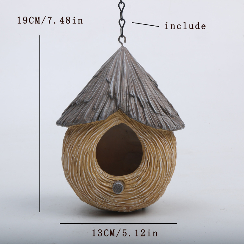 Cuib de păsări din rășină – decor exterior pentru grădină, stil pastoral, proces de sculptură (Brand: Zhuo Hua; Material: Rășină; Stil: Pastoral; Proces: Sculptură)