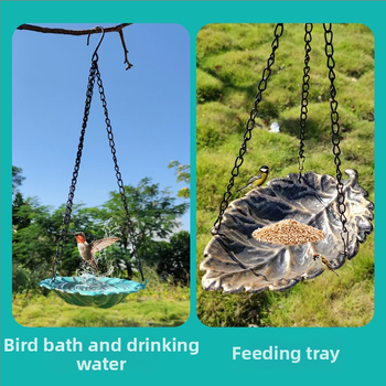 Lijin κρεμαστό μεταλλικό μπολ για πουλιά και δοχείο νερού για εξωτερικό κήπο