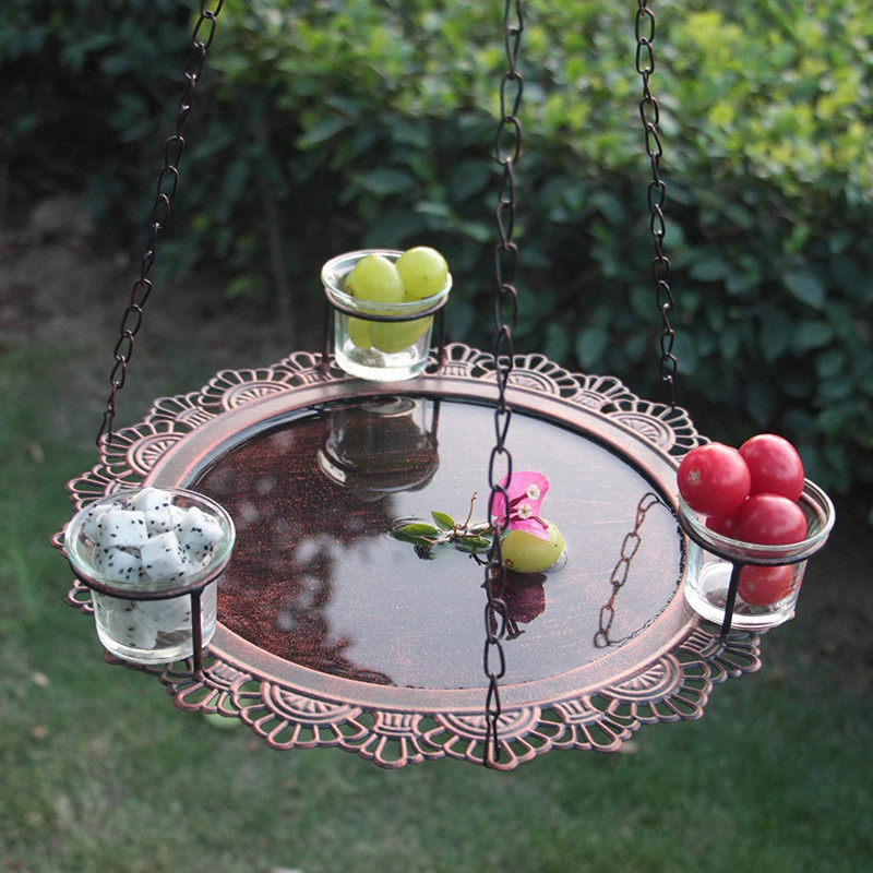 Metalinė lesyklėlė paukščiams - kabinama lauke