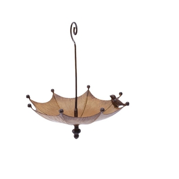 Τροφοδότης πουλιών σε μορφή ομπρέλας, μεταλλικός, κρεμαστός διακοσμητικός για εσωτερικούς και εξωτερικούς χώρους