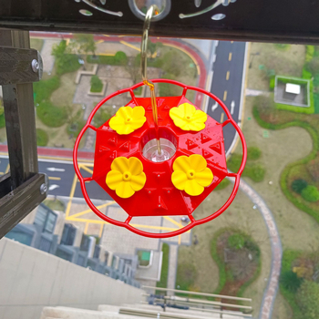 Aštuonkampė kolibrių vandens šėrimo kanalas su kabamu gėlių vamzdelio dizainu; Medžiaga: Kita; Kilmė: Hebei; Skirta paukščiams.