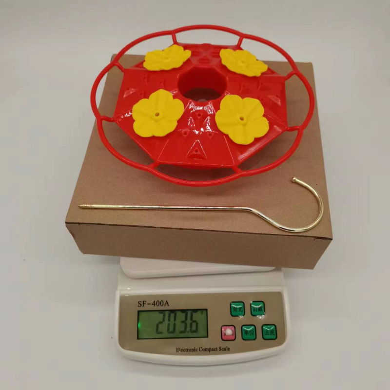 Aštuonkampė kolibrių vandens šėrimo kanalas su kabamu gėlių vamzdelio dizainu; Medžiaga: Kita; Kilmė: Hebei; Skirta paukščiams.