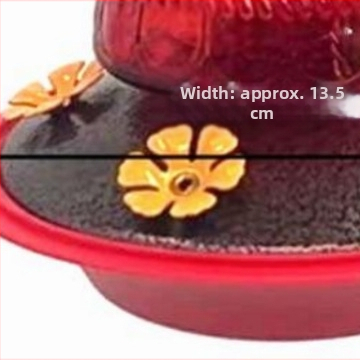 Хранилка за колибри - за външно окачване, червено стъкло с железни части, автоматично хранене; материали: стъкло, пластмаса, желязо; произход: Quanzhou