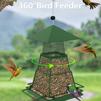 Αναδιπλούμενος μεταλλικός τροφοδότης άγριων πουλιών για εξωτερική χρήση με 4 θύρες τροφοδοσίας