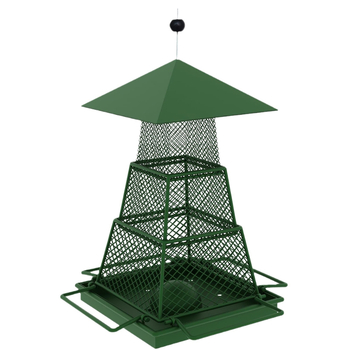 Αναδιπλούμενος μεταλλικός τροφοδότης άγριων πουλιών για εξωτερική χρήση με 4 θύρες τροφοδοσίας