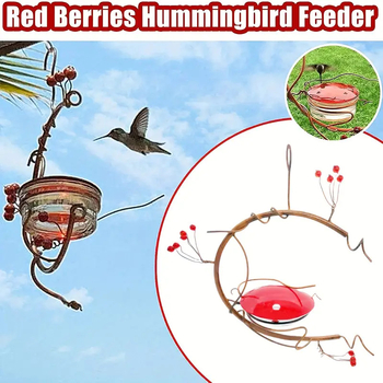 Τροφοδότης για κολλίβρι, κρεμαστός, για εξωτερική χρήση, χωρίς διαρροές, γυάλινο κάτω μέρος, σιδερένιος