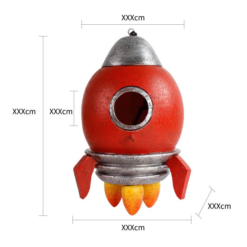 Lėktuvo formos paukščių namelis ir lesyklėlė, iš dervos skulptūra lauko kiemui